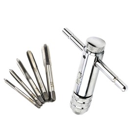 Wilsonzin T Handle Tap Wrench Ratchet, Adjustable Hand Tap Set, M3-M8 Adjustable Tap, T-shaped Wrench Kit, Thread Typing Hand Tools Kit