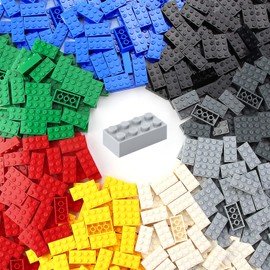 2x4 Bricks 320 Pieces Multicolored Basic Parts Building kit Creative Play Set Blocks Toy Accessories Compatible with 3001 Major Brands (8 Mixed Color)…