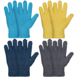 4 Pairs Microfiber Dusting Gloves, Reusable Auto Dusting Cleaning Gloves Kitchen Gloves, Washable Microfiber Gloves Cleaning Mittens for Plant Dusting Cars House Cleaning Mirrors