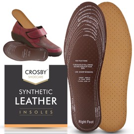 SOL 2 Pairs Synthetic Leather Insoles - Adjustable Size, Breathable, Anti-Odour, Comfortable Shoe Inserts for Women & Men, Unisex-Adults, All Ages, Shoe Insert, Brown