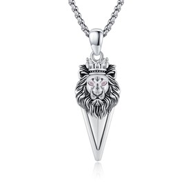 ZIPPICE Men's 925 Sterling Silver Arrowhead Necklace Arrow Pendant Necklace Gifts for Men Women Brother, Sterling Silver