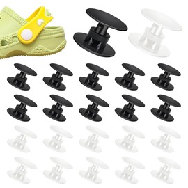 TRKETK Pack of 20 Plastic Rivets, 16 x 13 x 11.5 mm Insert Screw Rivets for Shoes Hole Screw Rivets Replacement Rivets Buttons for Beach Shoes Plastic Insert Rivets Fastener (Black/White)