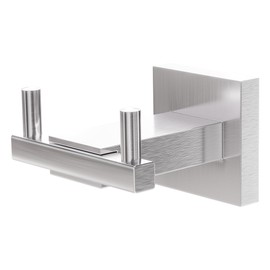 Amig - Bathroom Towel Hook Mod. Isla-5 | Wall-Mounted Towel Hook Screws Included | 73 x 73 x 50 mm | Stainless Steel | Matt Silver