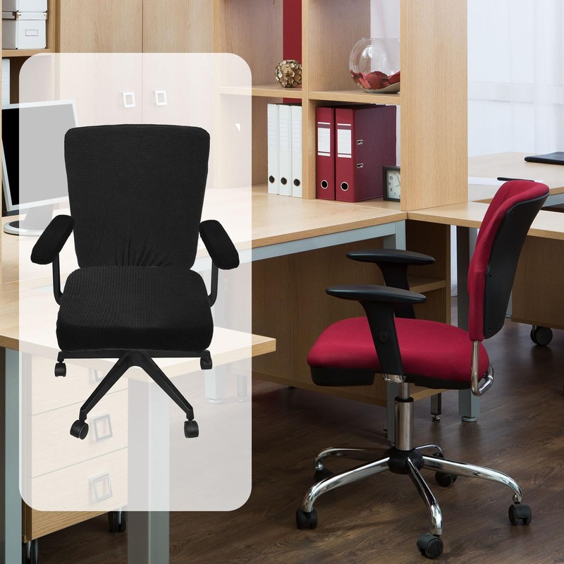 sourcing map Office Chair Covers, Stretchable Rotating Chair Slipcover Desk
