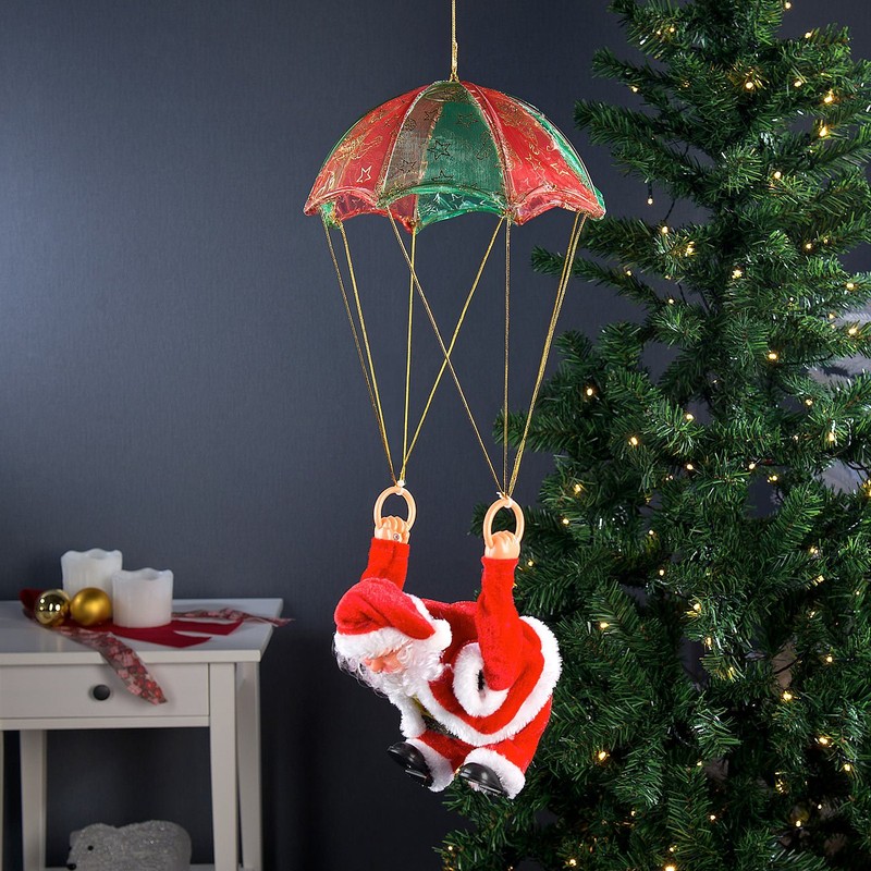 infactory Funny Santa: Singing Santa Sky with Parachute (Climbing Santa,