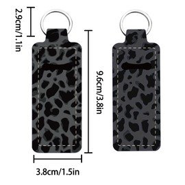 FREEBLOSS 2Pcs Chapstick Holder Keychain Leopard Lip Balm Keychain Holder Chap Stick Holder with Clip Chapstick Key Chain Holder Lip Balm Sleeve Pouch Lipstick Lip Gloss Holder for Women Gift