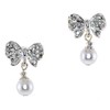 Four Desings Collection Faux Pearl Drops Clear Simulated Rhinestone Post