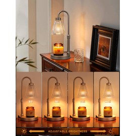 Innqoo Gray Candle Warmer Lamp with Timer, Dimmable Candle Warmer for Jar Candles, Height Adjustable Wax Melts Warmer, Birthday Gifts for Women Mom, House Warming Gifts New Home Decor