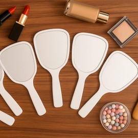Varku 16 Pcs White Handheld Makeup Mirrors for Travel, Compact and Portable, Single-Sided Mirror, Good for Quick Touch-ups, Quality Plastic for Durability, Great for Girls Women