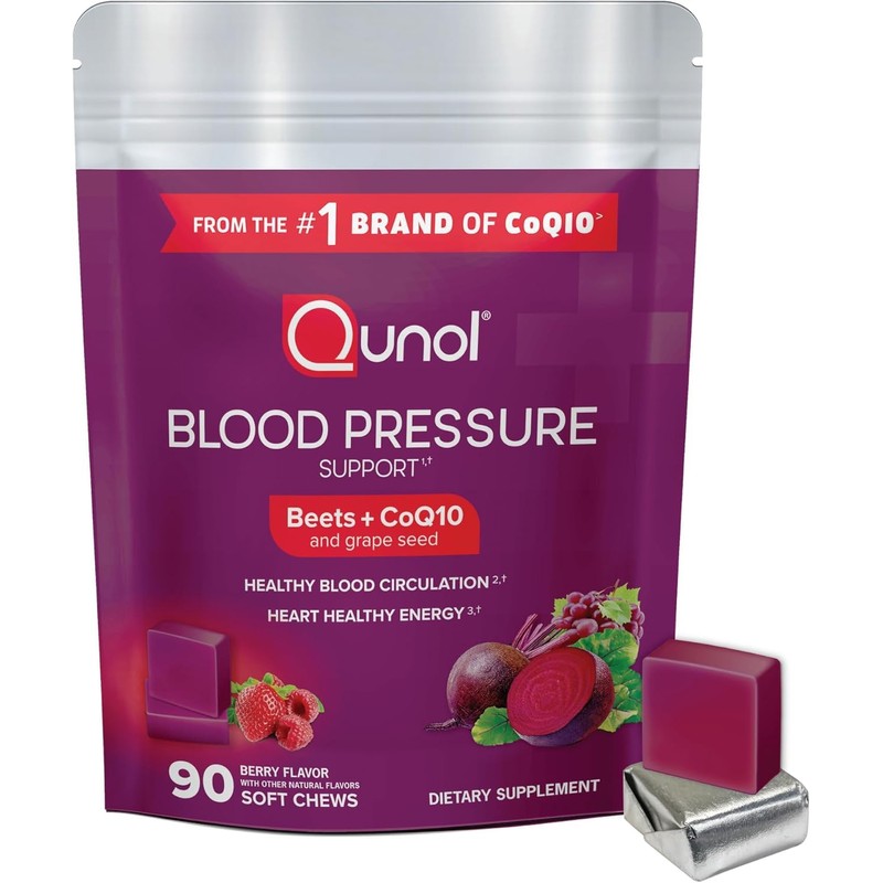 Qunol Beets Chews for Blood Pressure Support, 3 in 1