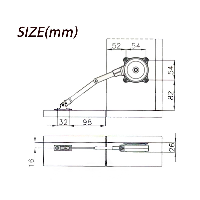 2PCS Soft Close Cabinet Hinge, Lid Support Hinge, Slow Close
