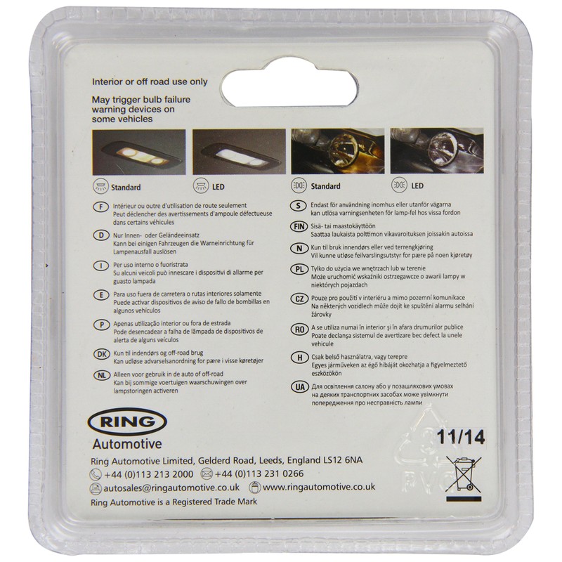 Ring Automotive RW5014LED 12V W5W 4000K Ring Cool White Led