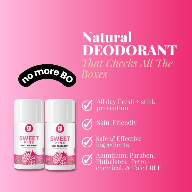 Growing Basics Sweet Pink Deodorant - Non-Toxic, Aluminum-Free Natural Deodorant