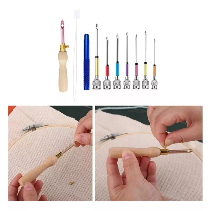 Meiso Kit De Bordado De Inicio De Aguja De Punzón