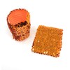 Orange Pair Of Womens Sequin Polyester Fancy Dress Wristbands 16
