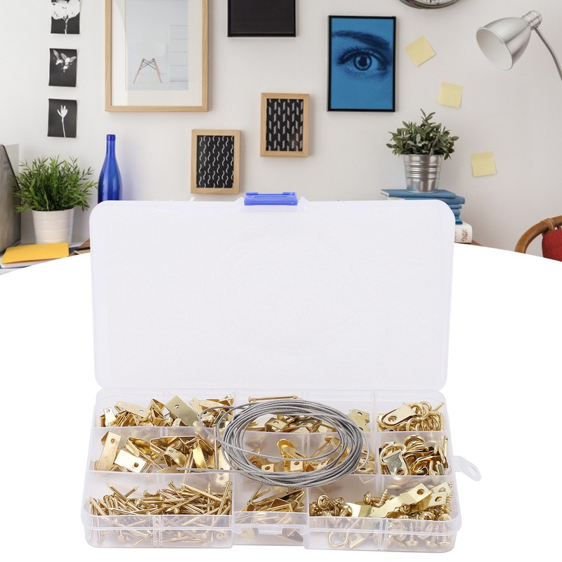 230PCS Photo Frame Hook Kit NonTrace Screw Nail for Wall