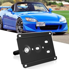 Tow Hook Adapater Do Drill Front License Plate Mounting Bracket Holder Compatible with S2000 AP1 AP2, 06-08 FIT