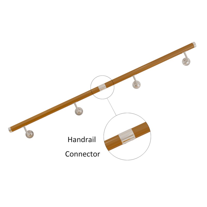 DIYHD 6.6FT Indoor Staircase Handrail,Stainless Steel Bracket Wall Mount Hand