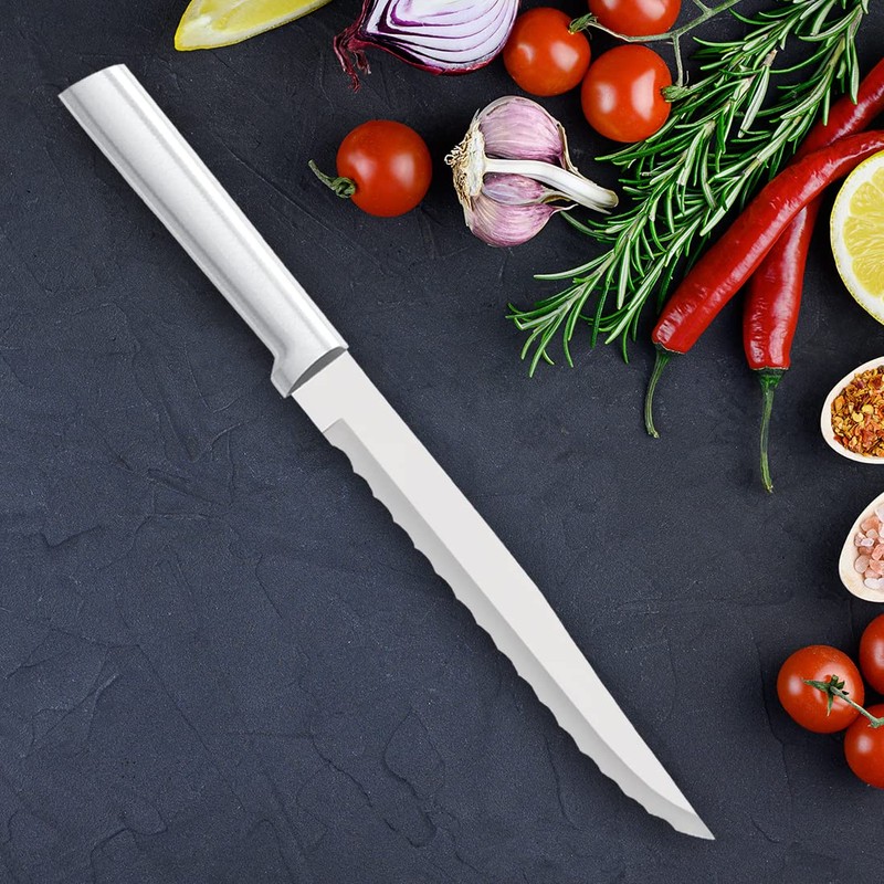 RADA Cutlery Serrated Slicer Knife (R138), 7" Stainless Steel Hollow