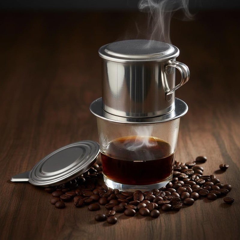 1 Set Vietnamese Coffee Filter Stainless Steel Coffee Pot Drip