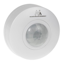 Maclean MCE314 PIR Motion Sensor for Indoor Mounting, Infrared Motion Detector 360° Detection Range, Range up to 6 m, Max Load 1200 W (Pack of 1)