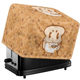 Qehuruxo Cute Toast Bread Machine Cover Toaster Cover 4 Slice Wipeable Dust Cover Kitchen Appliance Cover Wide Slot Toasters Cover Compatible for Most Standard Bread Maker