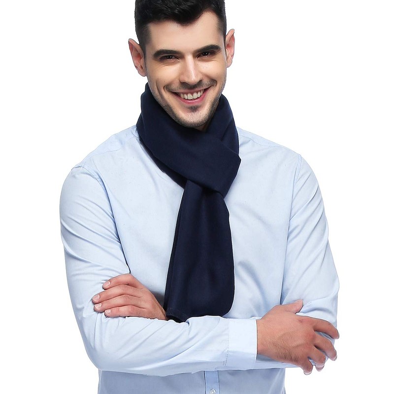 HOYAYO Bufanda clásica cálida de invierno para hombre, marino, Large
