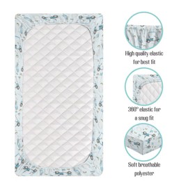 EyMzcod Baby Boys Standard Crib Sheet Covers Golf Gear Sport, Watercolor Blue Ball Glove Car Stick Snug Fitted Toddler Mattress Sheet, Soft Stretchy Breathable Kids Nursery Bed Decor Gift 52 x 28