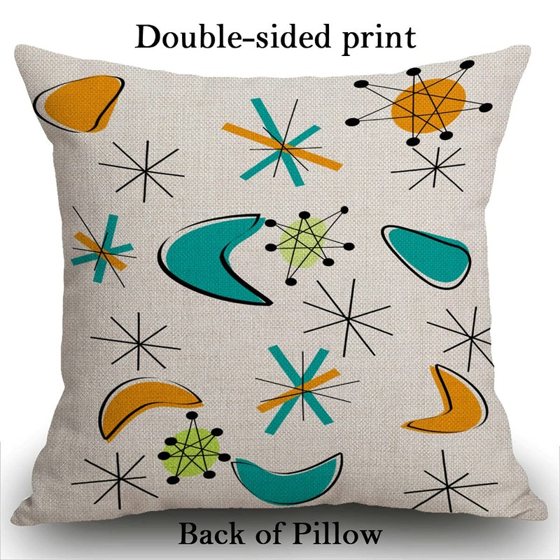 Smooffly Decorative Cushion Cover for Couch Sofa,Retro Eames Atomic Era