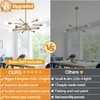Sputnik Chandeliers Dining Room Light Fixture (12-Light, 33-Inch), Modern Brass