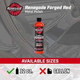 Renegade Products USA - Forged Red - Forged Metal Polish for Billet Wheels & Soft Aluminum, Soft Metal & Forged Wheel Polish, Billet Aluminum Cleaner & Polish, 12oz.