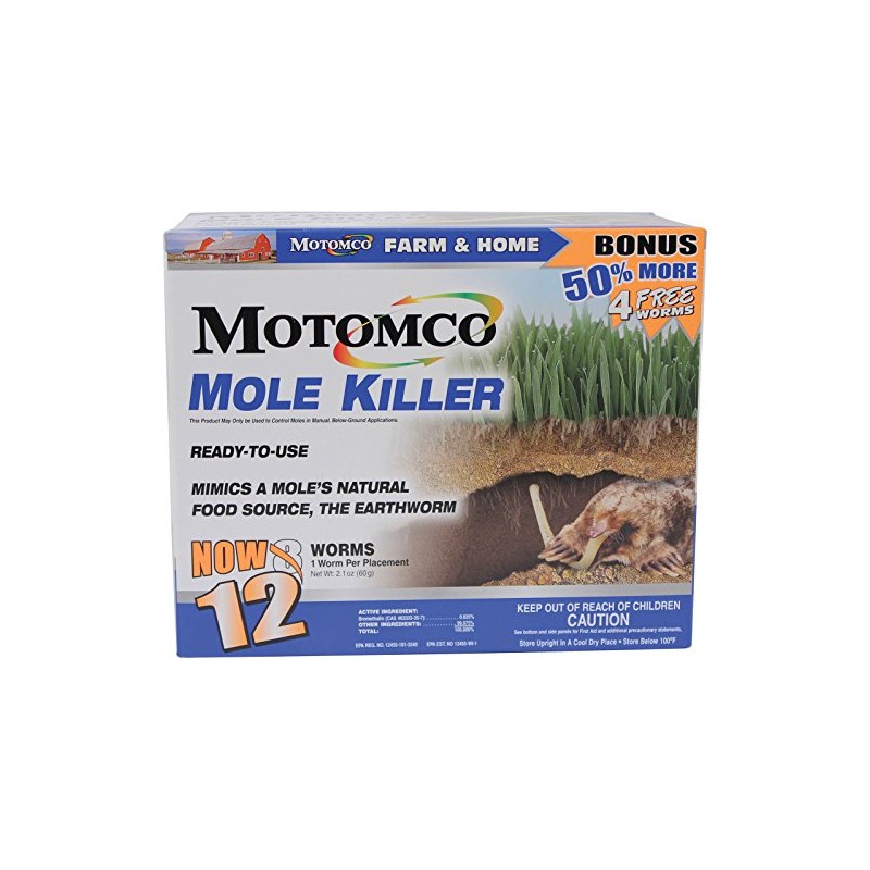 Motomco 008-34310, 12 Worm 198880 Mole Killer Ready to Use
