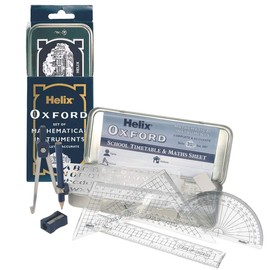 Maped Z38XH0 Helix Oxford 10 Piece Math Set, Compass, 6" Ruler, Protractor, and More