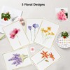 Blank Cards and Envelopes, 5 Assorted Floral Designs, 4" x