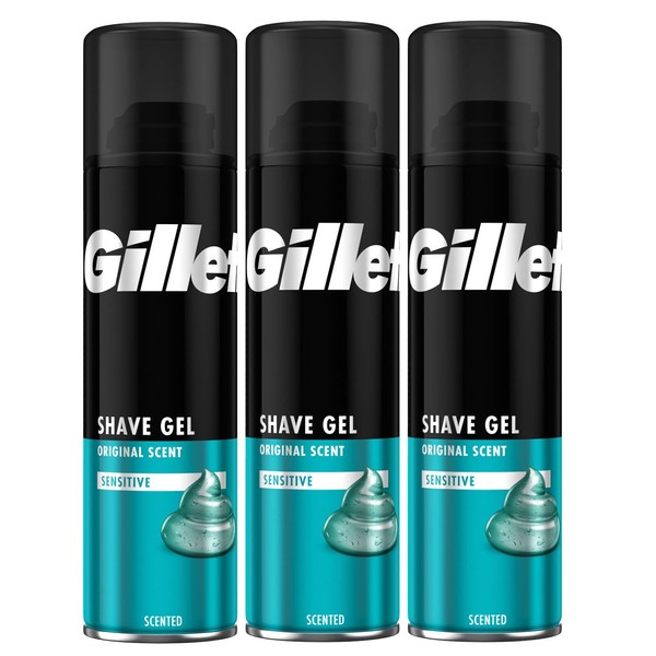 Sensitive Shaving Gel for Men, Original Scent, 3-Pack – Smooth