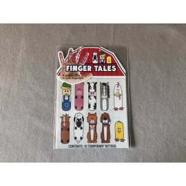 MZB Accessories Farm Characters Finger Tales Tattoos~Sheet Includes 10 Finger Tattoos, Brand New