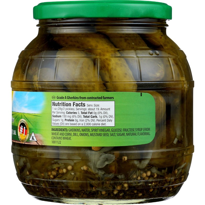 Kühne, Barrel Gherkins, 35.9 Ounce (Pack of 6)
