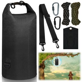 Bear Bag Hanging Kit, 10L Waterproof Bear Bags for Food Backpacking Camping, Ultralight Bear Proof Canister Gear for Food Storage with Survival Nylon Ropes, Clips, Rock Pouch, Pulley System