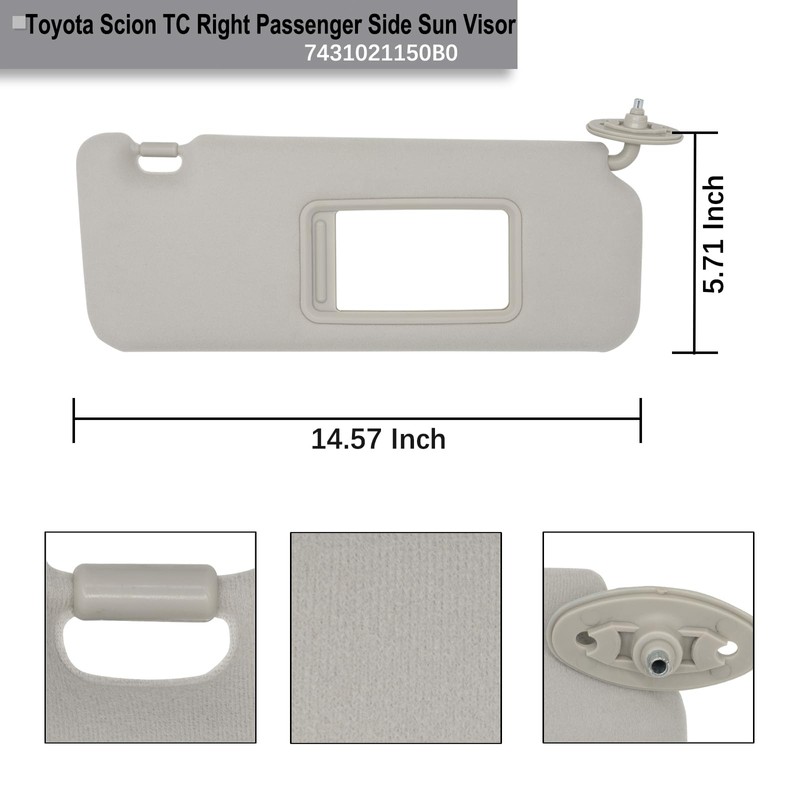 NHILES Driver & Passenger Side Sun Visor Replacement Fits for