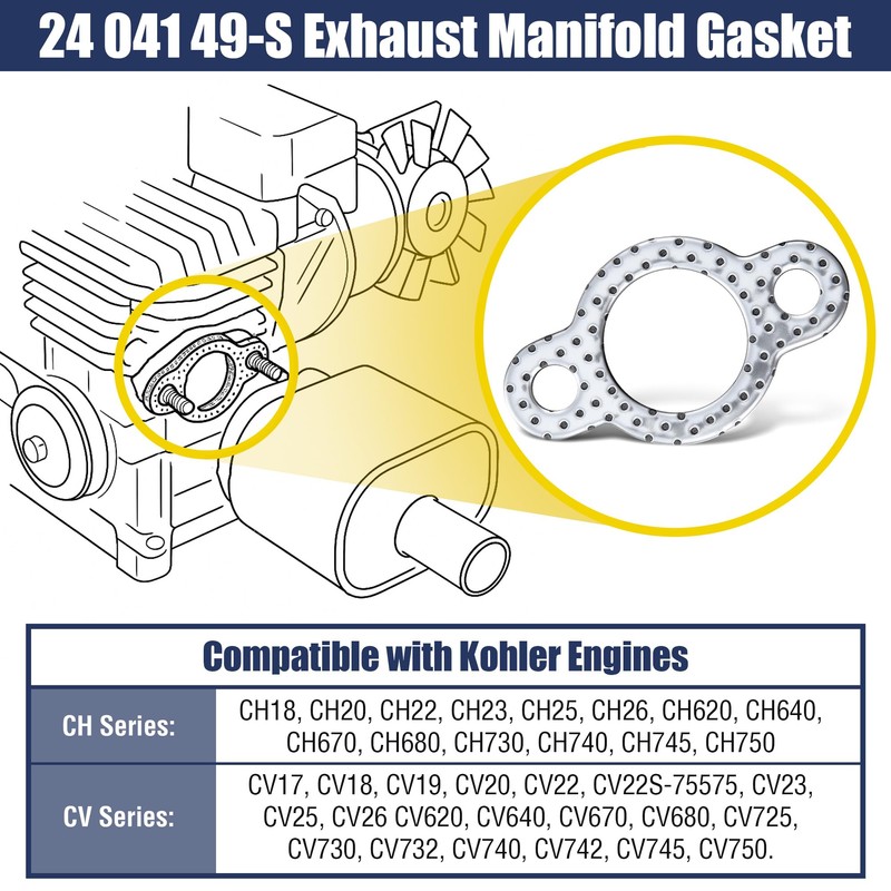 Feekoon 10 Pack Replacement for 24 041 49-S Exhaust Manifold