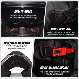 TRIANGLE Motorcycle Helmets Full face Helmet for Adults Men and Women Dual Visor with Internal Sunshield DOT Approved