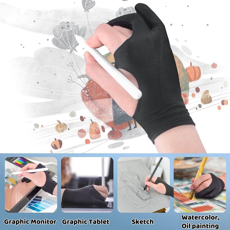 Xolixorium 2 Pack Artist Drawing Gloves for Digital Art &