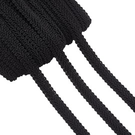 PH PandaHall Gimp Braid Trim 25m/27.34 Yards 1/2 Inch Polyester Woven Braid Trim Upholstery Trim Decorative Gimp Trim for DIY Crafts Sewing Curtain Decoration Jewelry Costume Accessories, Black