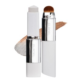 ELROEL Blanc Cover Cream Stick V White - Korean Color-Changing Foundation Stick with Volufiline - Medium to Full Coverage Dewy Finish Base Makeup - Dual-Ended with Detachable Brush (204 Tan)