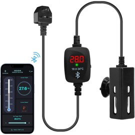 U-picks Fish Tank Heater Submersible Aquarium Heater 100W for 38–75L, Smart Phone Control/External Temperature Controller LED Temperature Display Suitable for Marine Saltwater and Freshwater