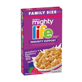 Quaker 🔵 New Family Size Quaker Mighty Life Strawberry Blueberry Bliss Cereal 22.3oz