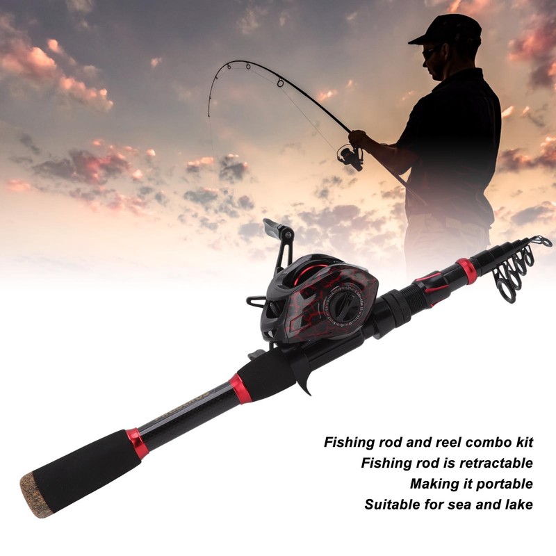 Fishing Rod and Reel Combos Carbon Fiber Telescopic Fishing Pole