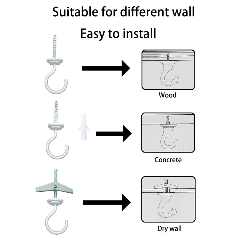 EVSTELUO 2 Sets Large Swag Ceiling Hooks Heavy Duty Swag