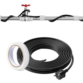 VEVOR Self Regulating Pipe Heating Cable 3.7m 16.4W/m Heating Cable Frost Protection Water Pipe Heating Cable with Built-in Thermostat Protects PVC Hoses, Metal and Plastic Pipes from Freezing