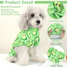 XPUDAC 4 Pack Dog Pajamas for Small Dogs Girl Boy Soft Stretchy Pjs Summer Puppy Clothes for Doggie Pet Outfits, Large